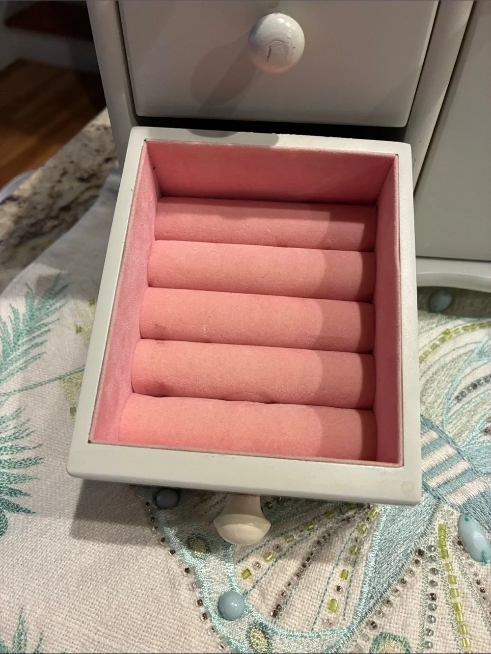 Floral Accent Jewelry Organizer Cabinet